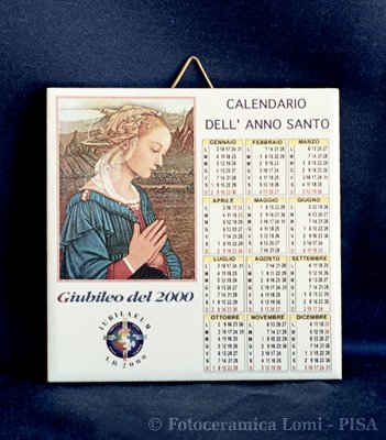 Calendario peronalizzato in fotoceramica