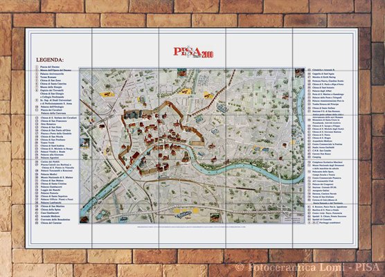 Mappa cittadina realizzata con mosaico in  fotoceramica