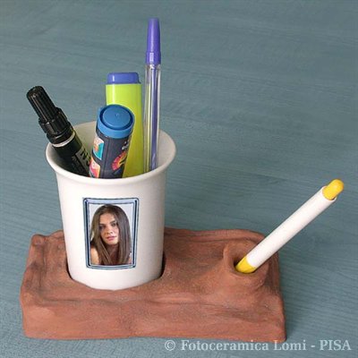 Portapenne in fotoceramica
